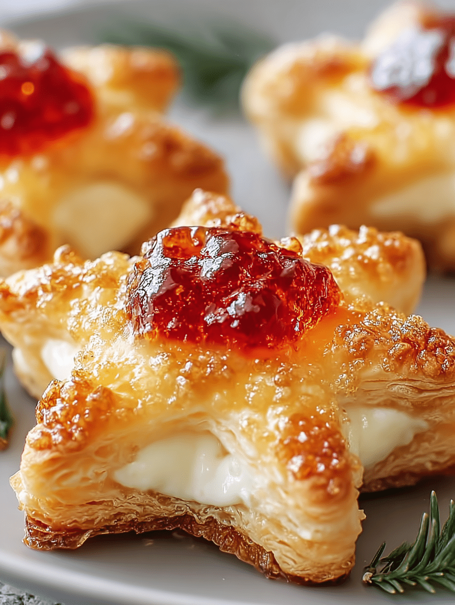 Star-Shaped Cheese Appetizers with Red Pepper Jelly