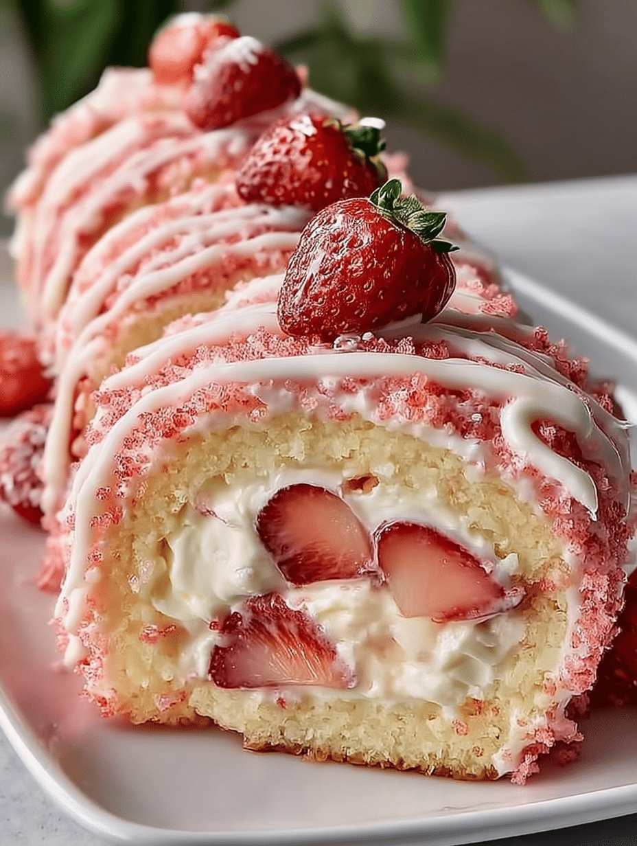 Strawberry Shortcake Sushi Roll
