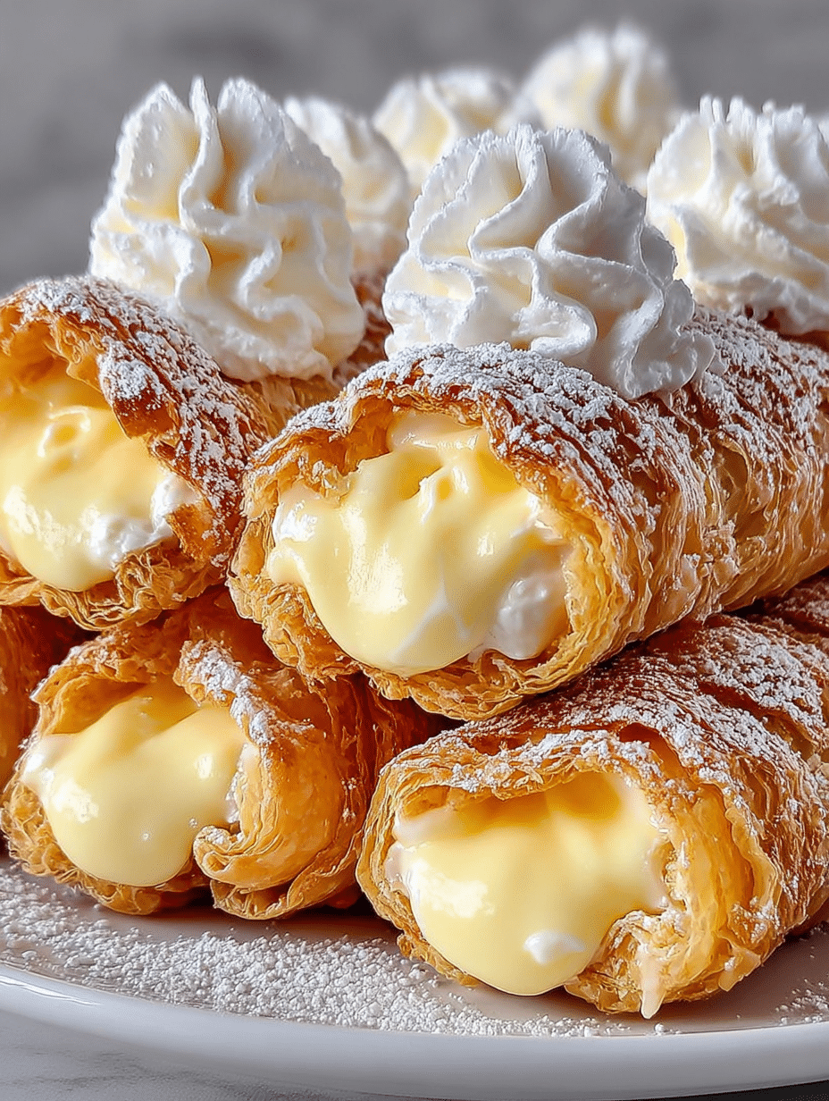 Vanilla Cream Puff Pastry Rolls: A Delightful Treat! 4 Vanilla Cream Puff Pastry Rolls