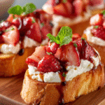 Whipped Ricotta & Strawberry Bruschetta