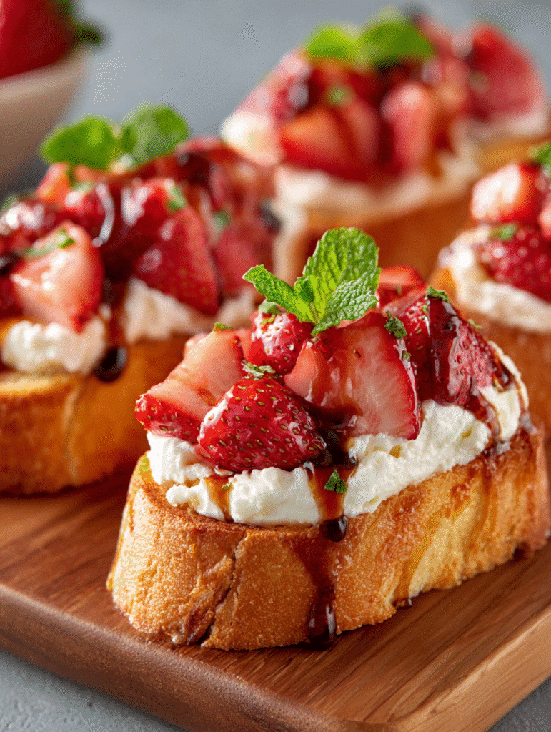 Whipped Ricotta & Strawberry Bruschetta