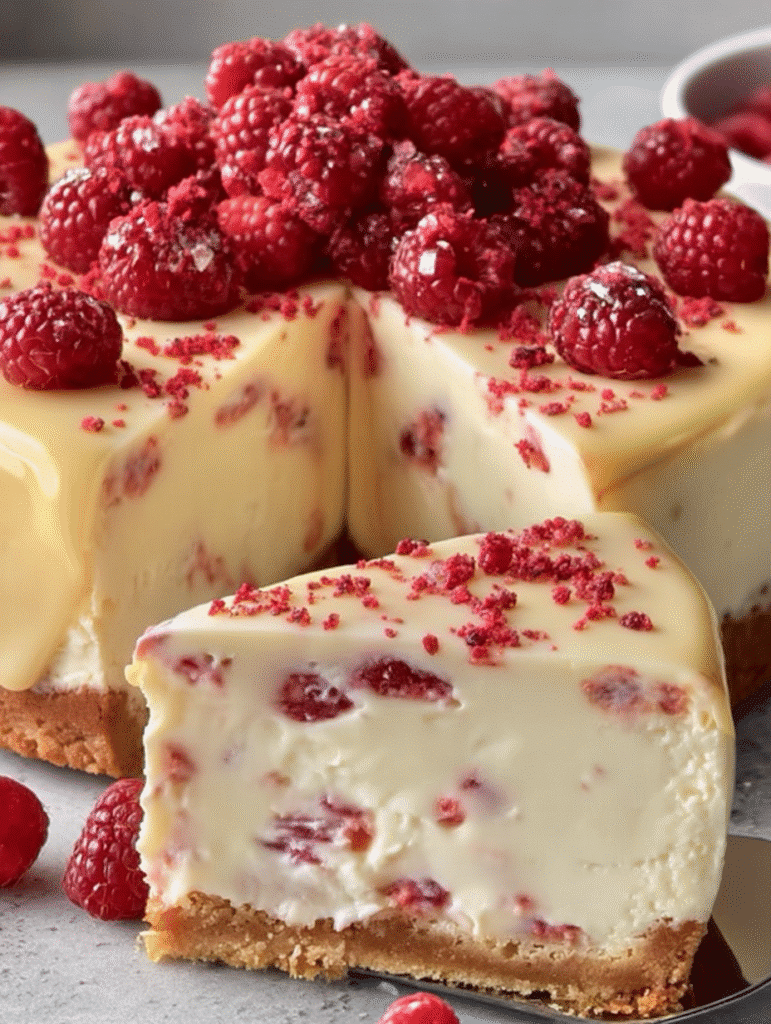 White Chocolate Raspberry Cheesecake