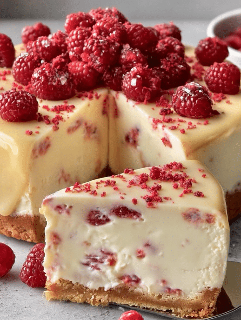 White Chocolate Raspberry Cheesecake