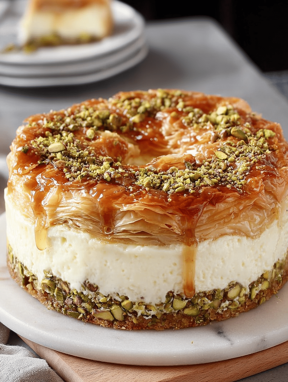 Baklava Cheesecake with Pistachios