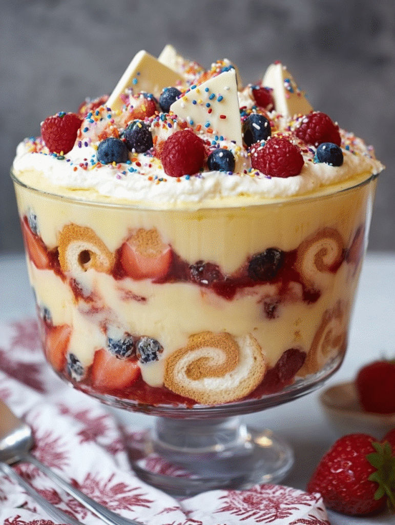 Berry Swiss Roll Trifle
