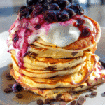 Blueberry Chocolate Chip Pancake Stack
