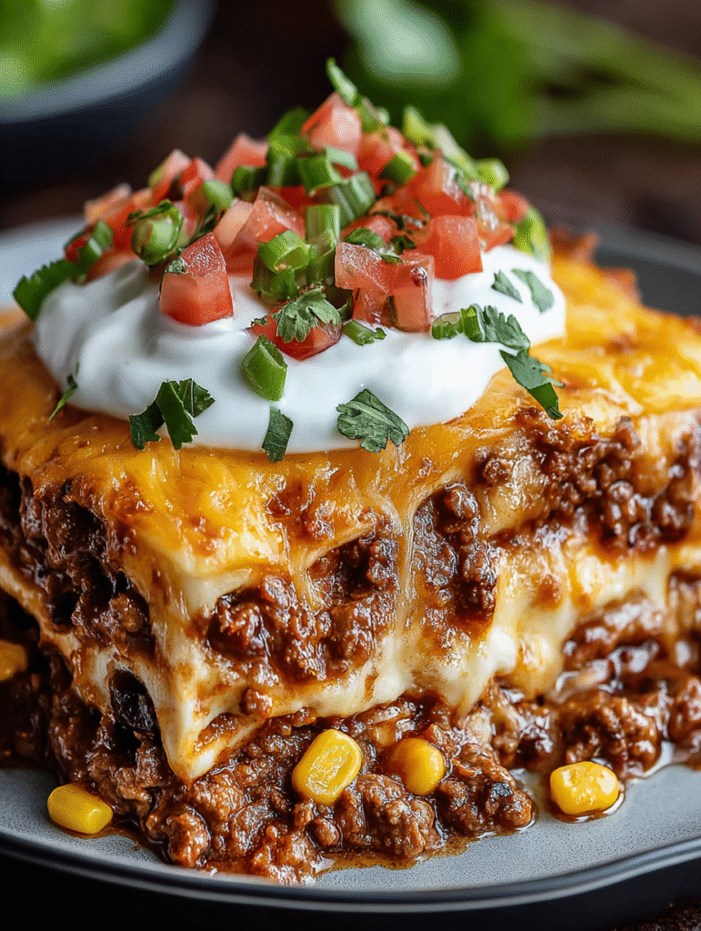 Cheesy Taco Lasagna Bake