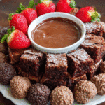 Chocolate Brownie & Strawberry Fondue Ring