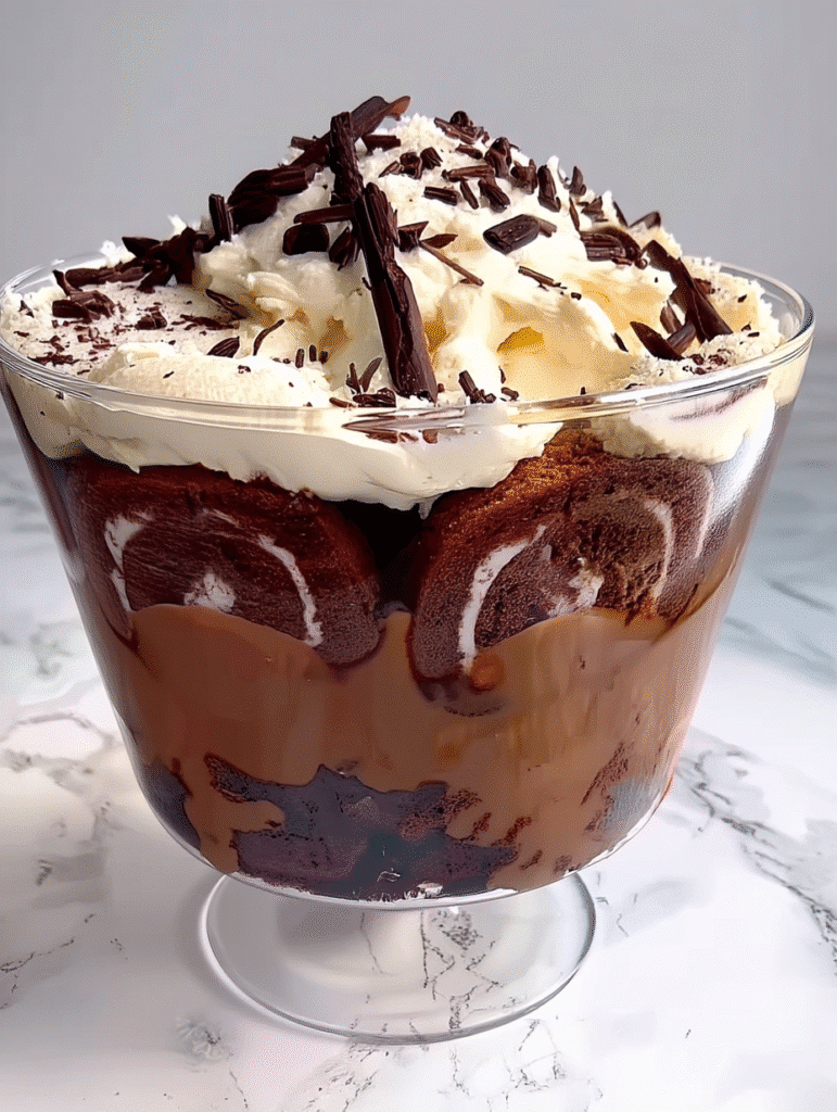 Chocolate Swiss Roll Trifle