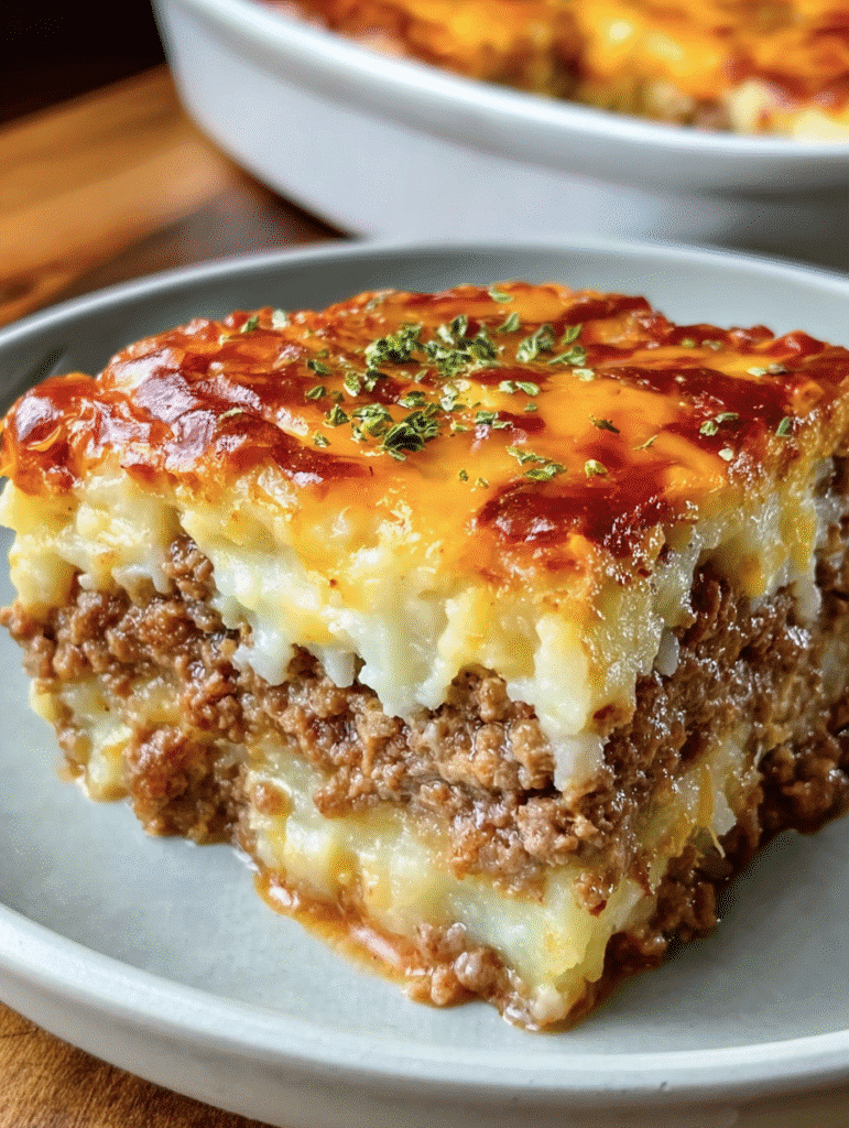 Cowboy Meatloaf & Potato Casserole