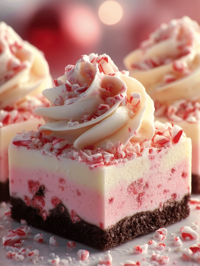 Creamy No-Bake Peppermint Cheesecake Bars