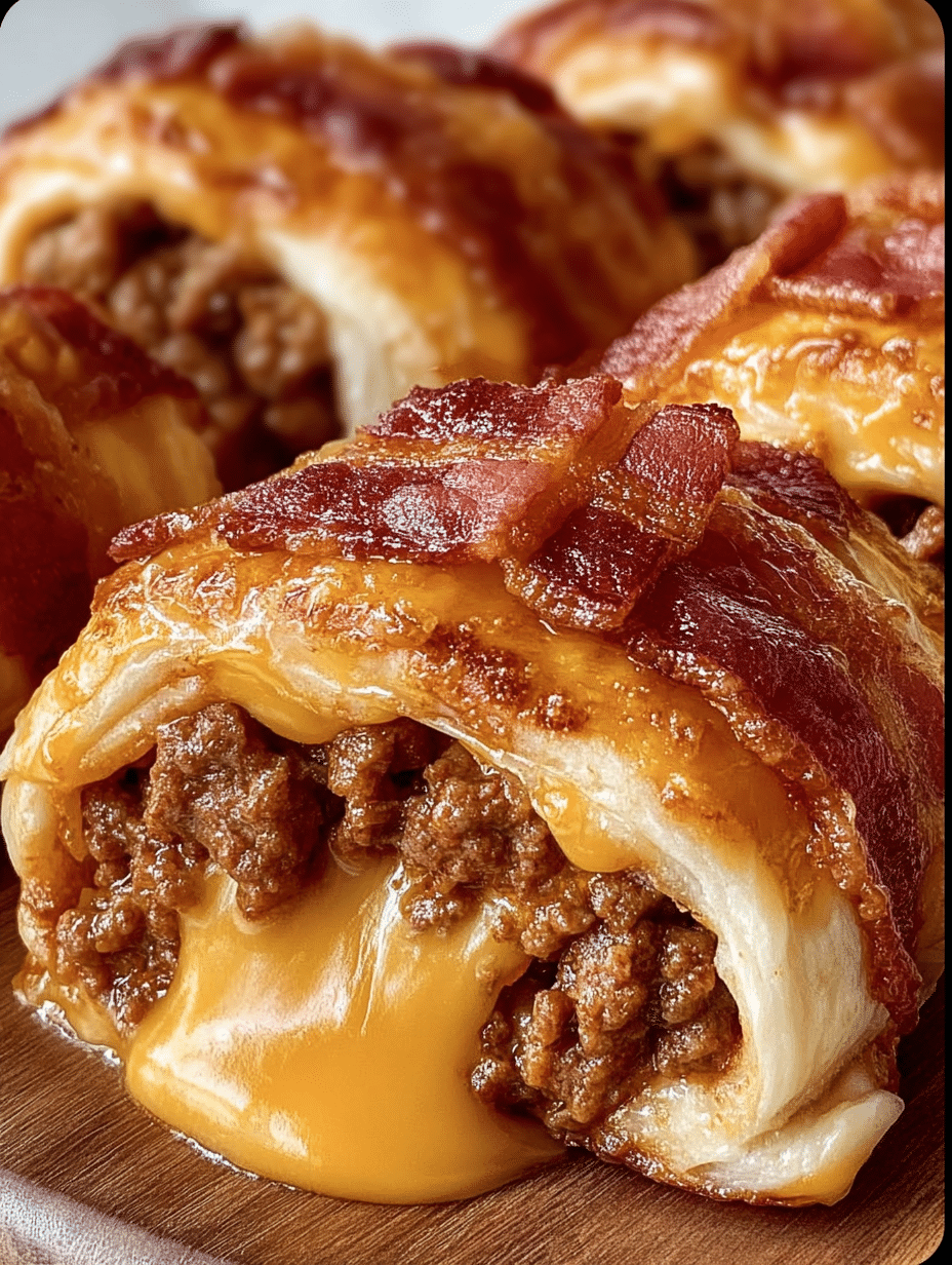 Garlic Butter Bacon Cheeseburger Rollups