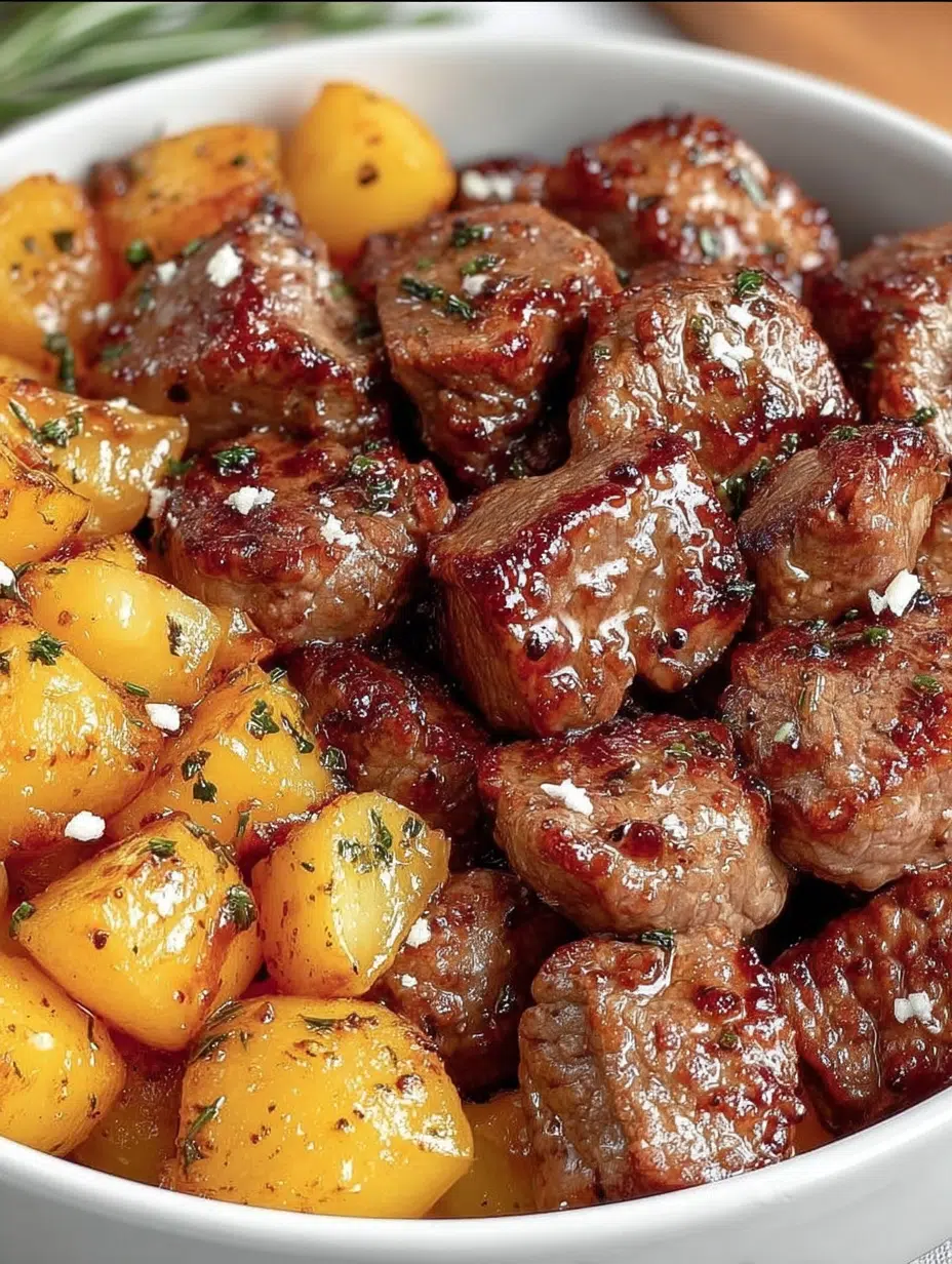 Garlic Butter Steak Bites & Potatoes: A Flavorful Delight! 2 Garlic Butter Steak Bites & Potatoes