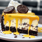 Golden Drizzle Oreo Cheesecake