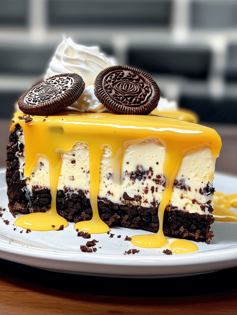 Golden Drizzle Oreo Cheesecake