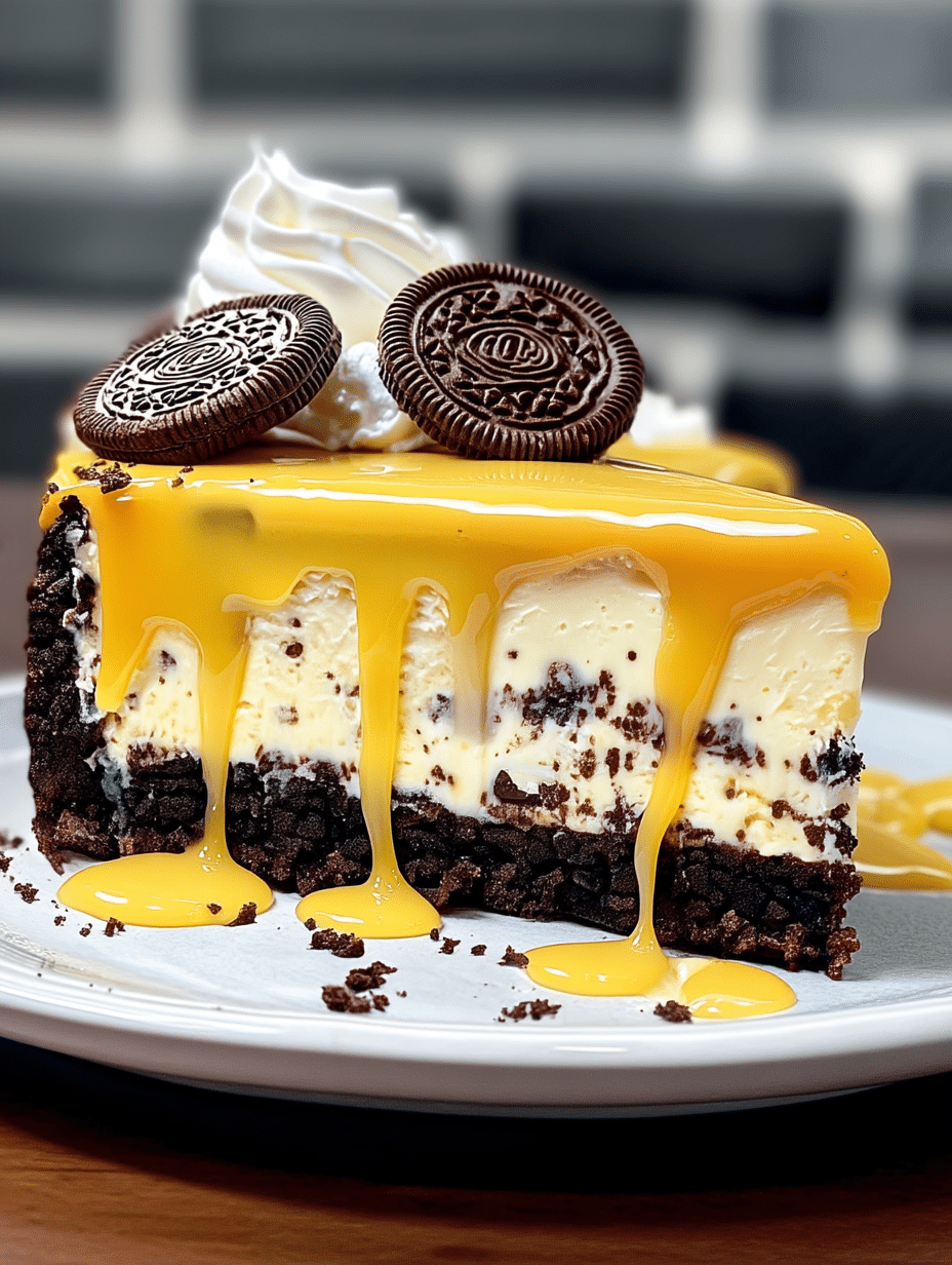 Golden Drizzle Oreo Cheesecake
