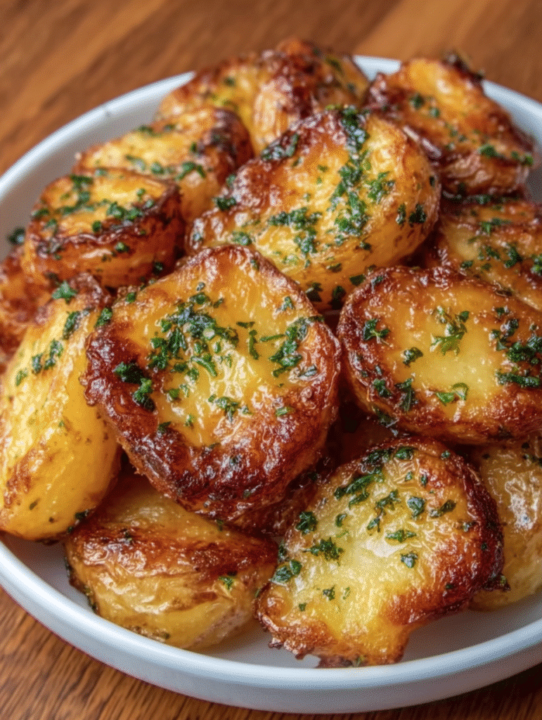 Golden Garlic Air Fryer Potatoes