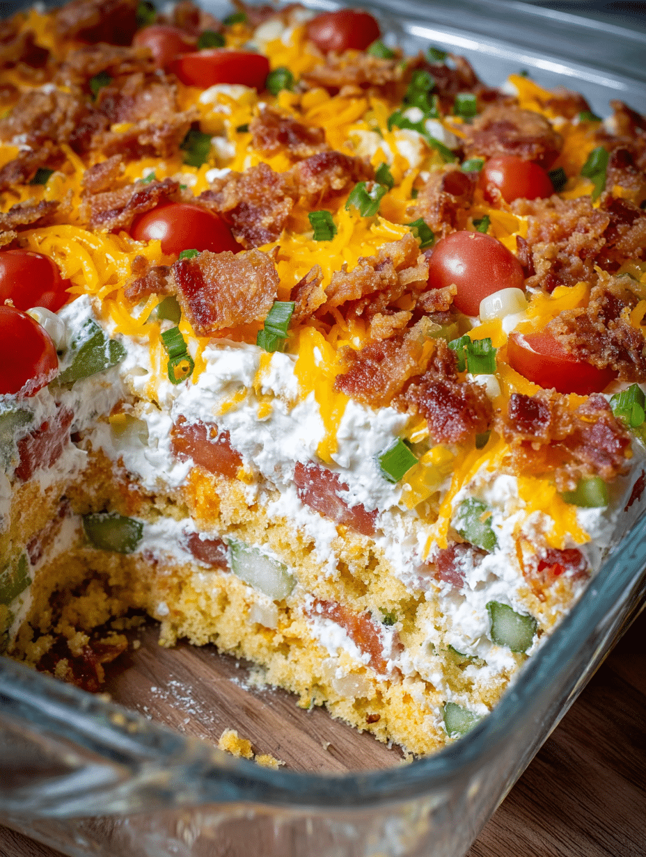 Layered Cornbread Salad: A Must-Try Hearty Delight! 2 Layered Cornbread Salad