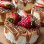 Mini Biscoff Strawberry Cheesecakes