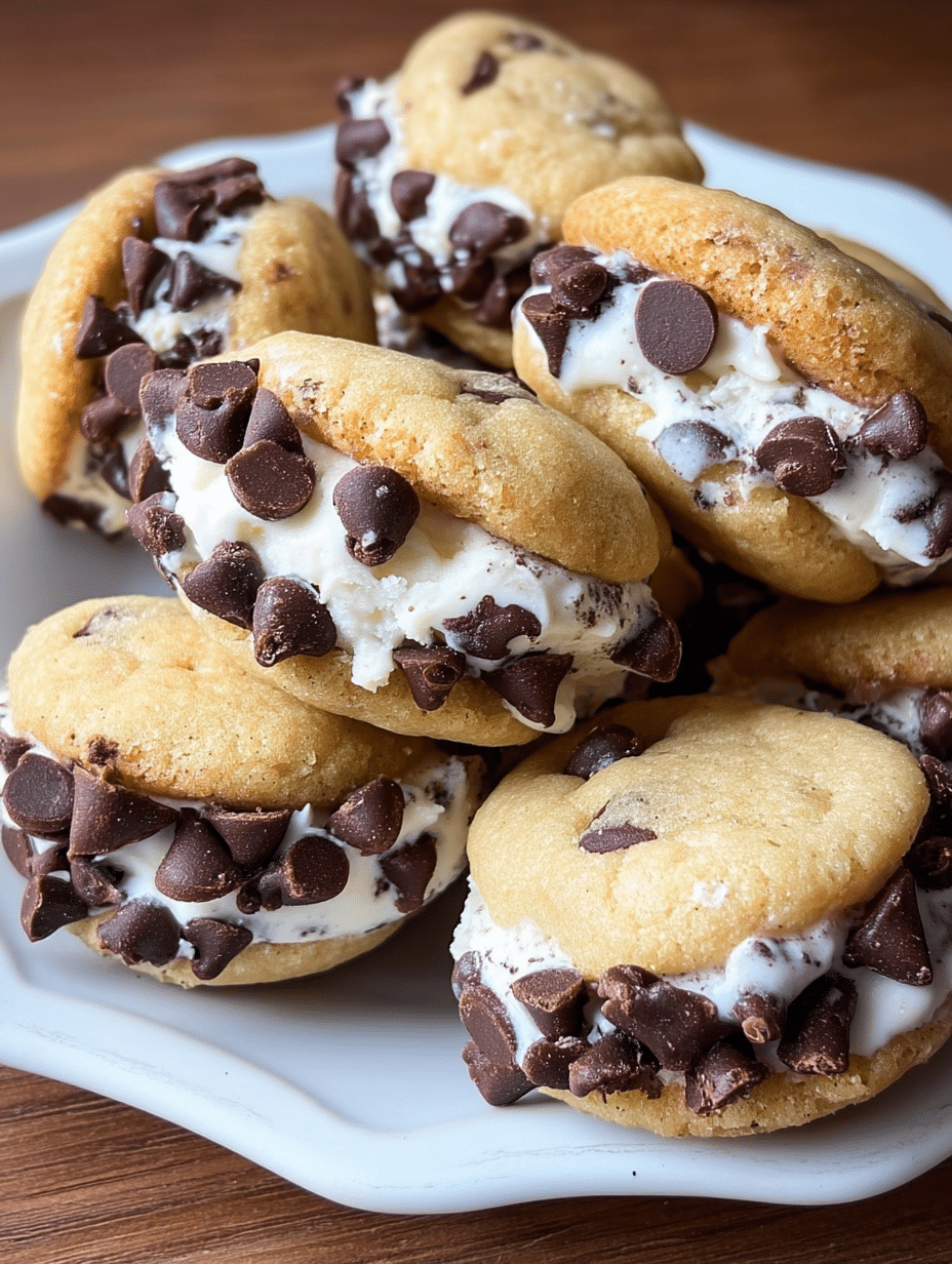 Mini Chocolate Chip Ice Cream Sandwiches