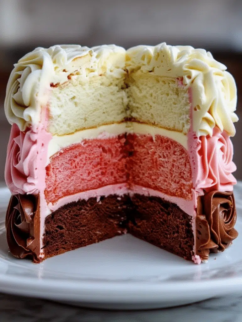 Neapolitan Rose Layer Cake