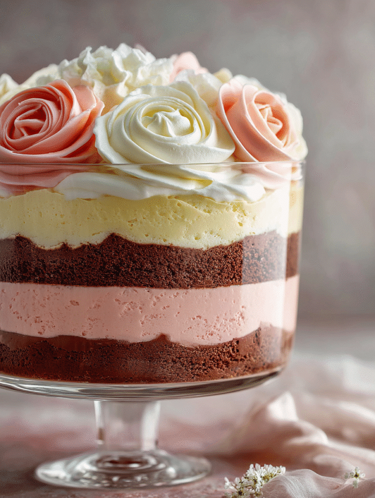 Neapolitan Rose Trifle