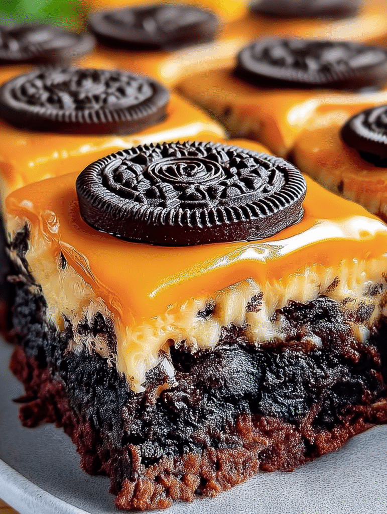 Oreo Layered Halloween Brownies
