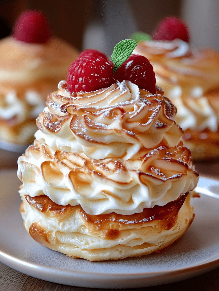 Raspberry Cream Puff Towers