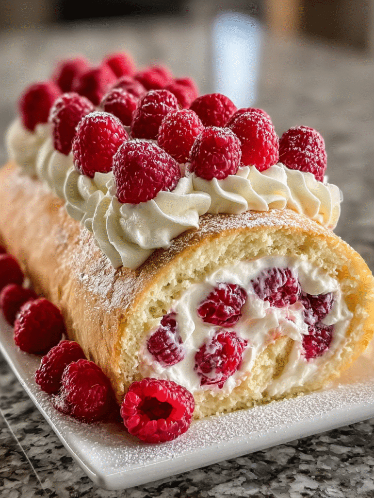 Raspberry Cream Swiss Roll
