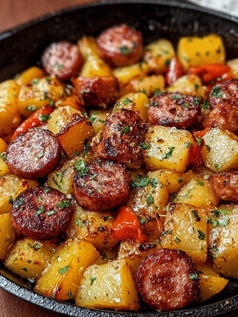 Smoky Sausage & Golden Potato Skillet