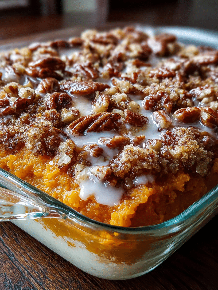 Southern Sweet Potato Casserole with Pecan Crumble Awaits! 2 Southern Sweet Potato Casserole with Pecan Crumble
