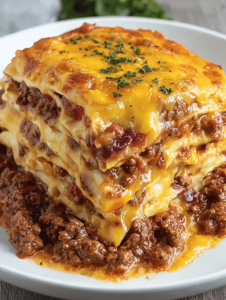 Taco Lasagna Layered Bake