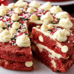 Christmas Red Velvet Cookie Cake with Cream Cheese Frosting
