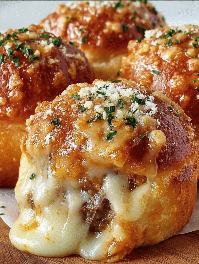 Garlic Parmesan Cheeseburger Bombs