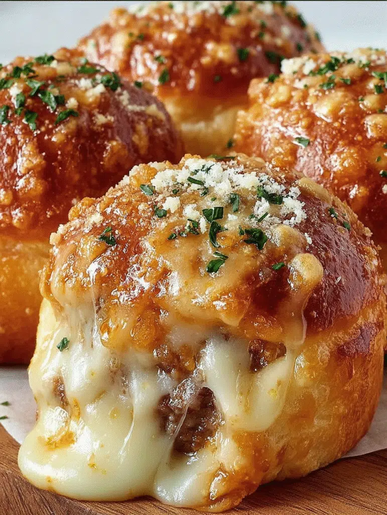 Garlic Parmesan Cheeseburger Bombs