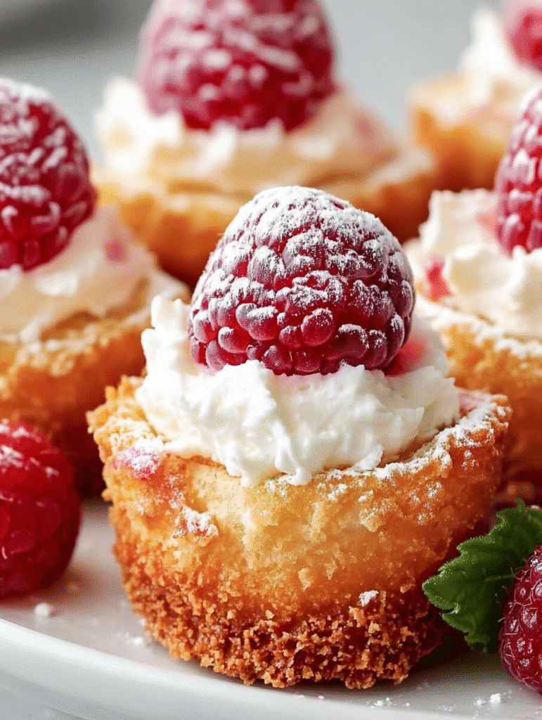 Mini Raspberry Cream Sponge Bites