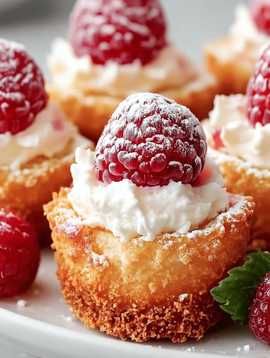 Mini Raspberry Cream Sponge Bites