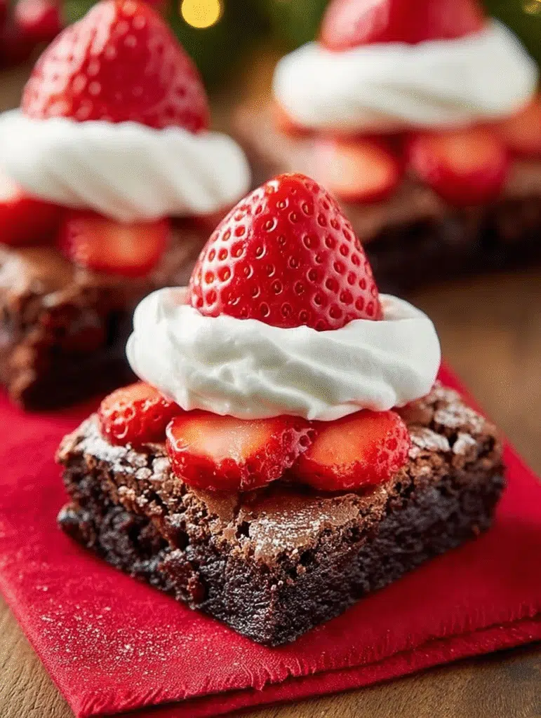 Santa Hat Brownies