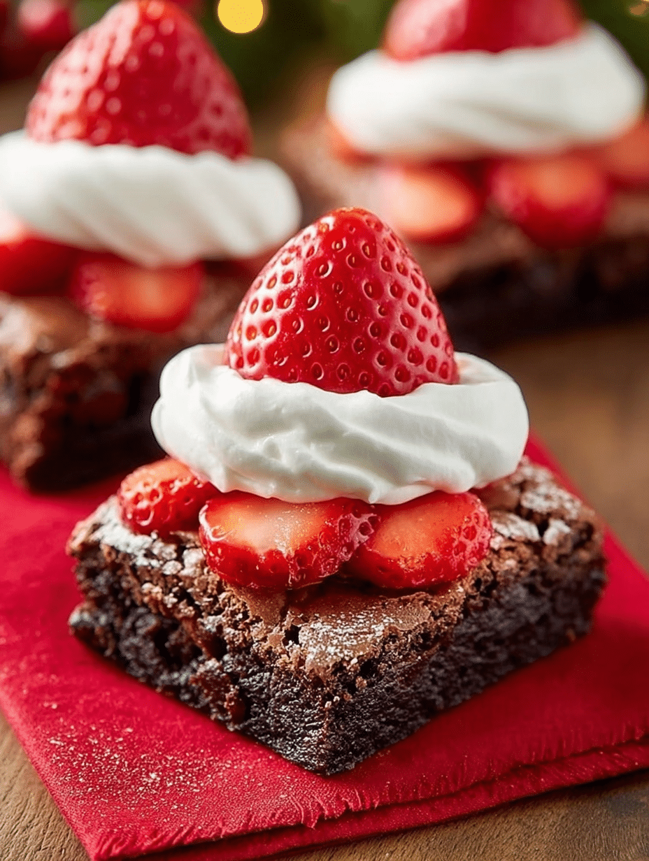 Santa Hat Brownies