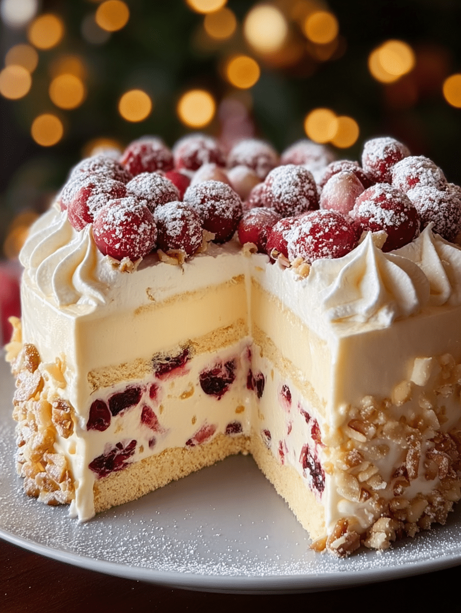 White Christmas Charlotte Cake